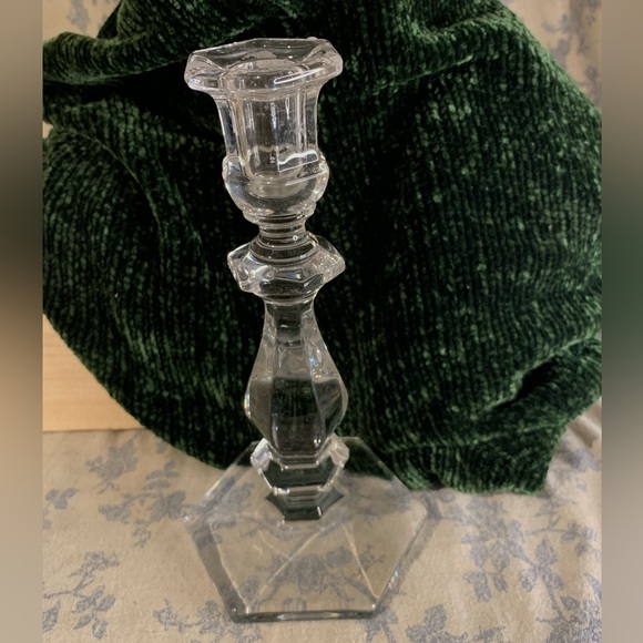 VTG 9" Heisey Imperial Old Williamsburg Clear Glass Candlestick - Picture 13 of 13